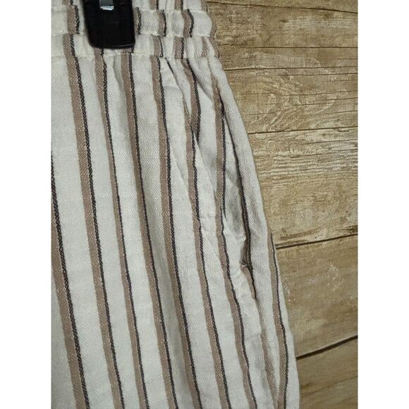 OLD NAVY STRIPED PULL ON LINEN BLEND CASUAL EVERYDAY COASTAL SHORTS SIZE LARGE - Picture 3 of 4